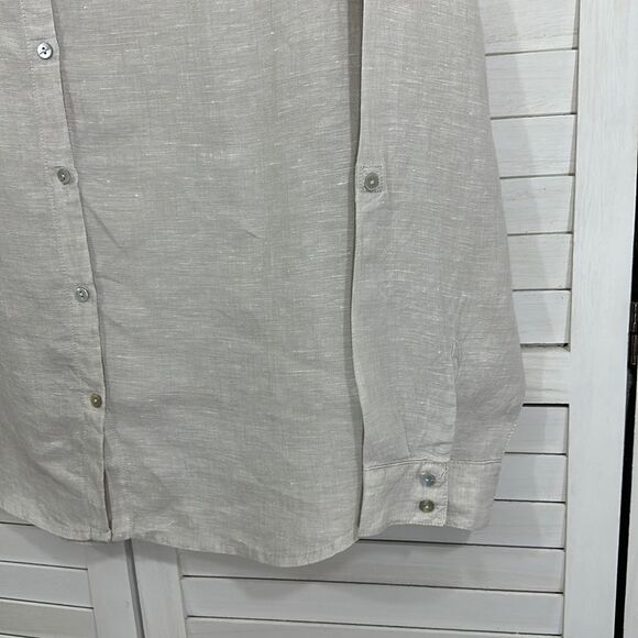 Sigrid Olsen 100% Linen Light Beige Long Sleeve Size Large - Picture 8 of 11